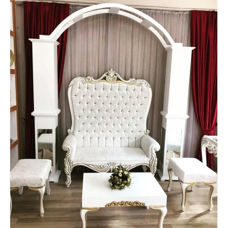 Lüks Beyaz Gelin Tahtı