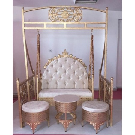 Beyaz Metal Kına Tahtı Salıncaklı