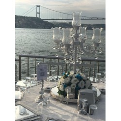 Beş Kollu Beyaz Şamdan