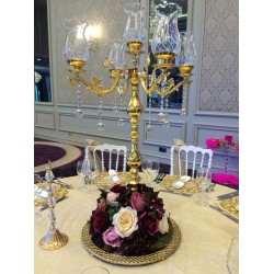 Beş Kollu Çiçekli Şamdan