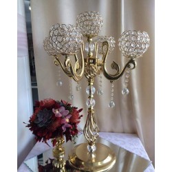 Beş Kollu Küreli Şamdan