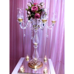 Beş Kollu Cam Şamdan