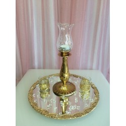 Mini Zamak Tek Kollu Şamdan
